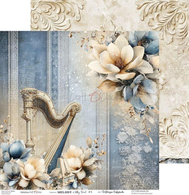 6 feuilles, 30x30cm, collection : Melody of my soul - Craft O Clock, 250g