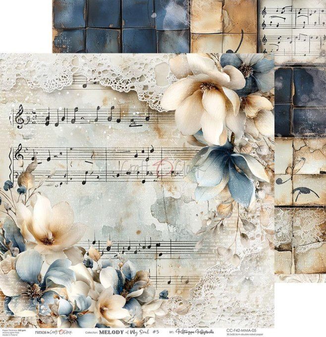 6 feuilles, 30x30cm, collection : Melody of my soul - Craft O Clock, 250g