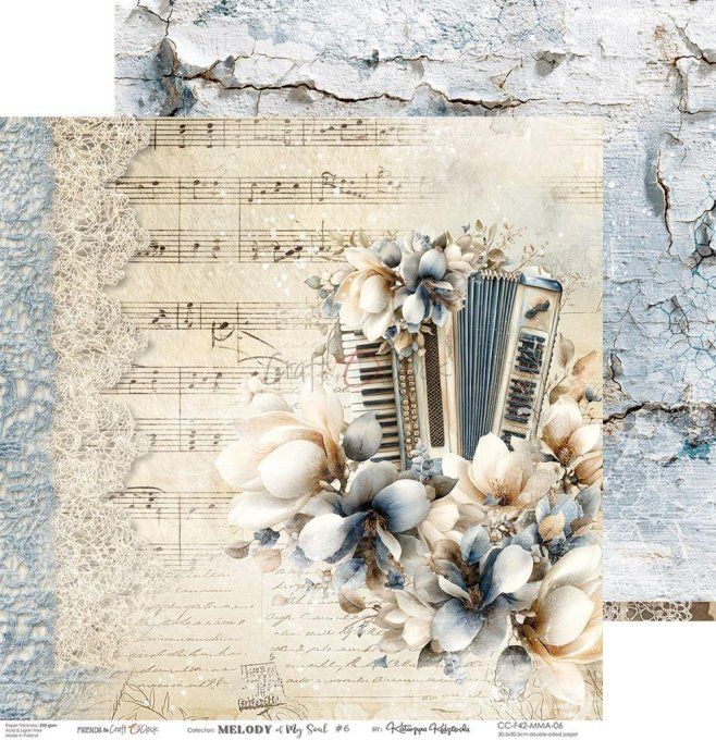 6 feuilles, 30x30cm, collection : Melody of my soul - Craft O Clock, 250g