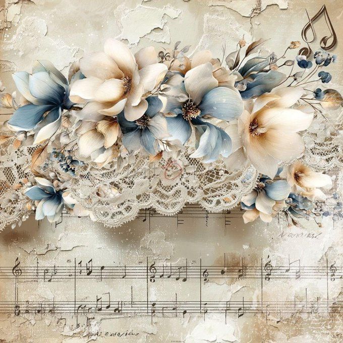 24 feuilles, 20x20cm, collection : Melody of my soul - Craft O Clock, 250g