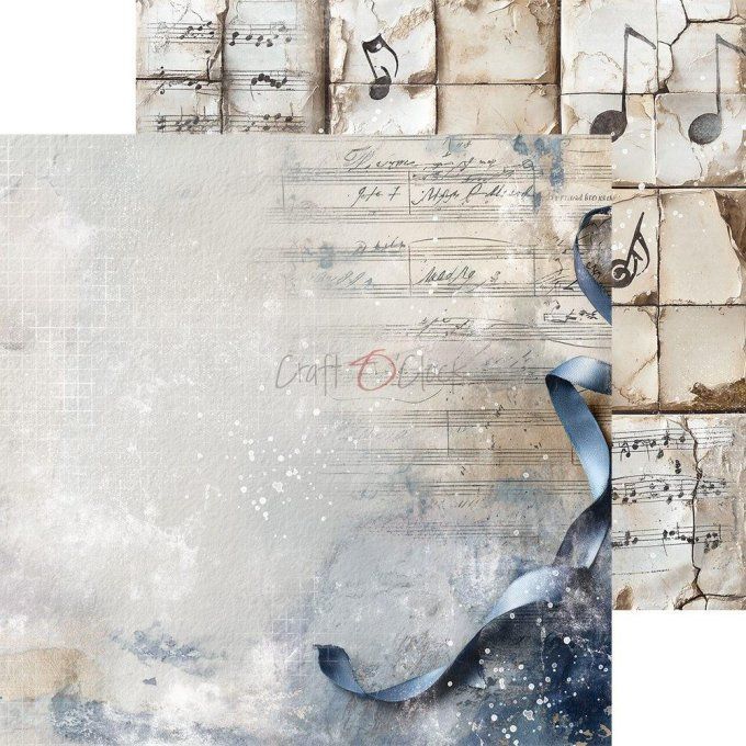 24 feuilles, 20x20cm, collection : Melody of my soul - Craft O Clock, 250g - Basic paper 