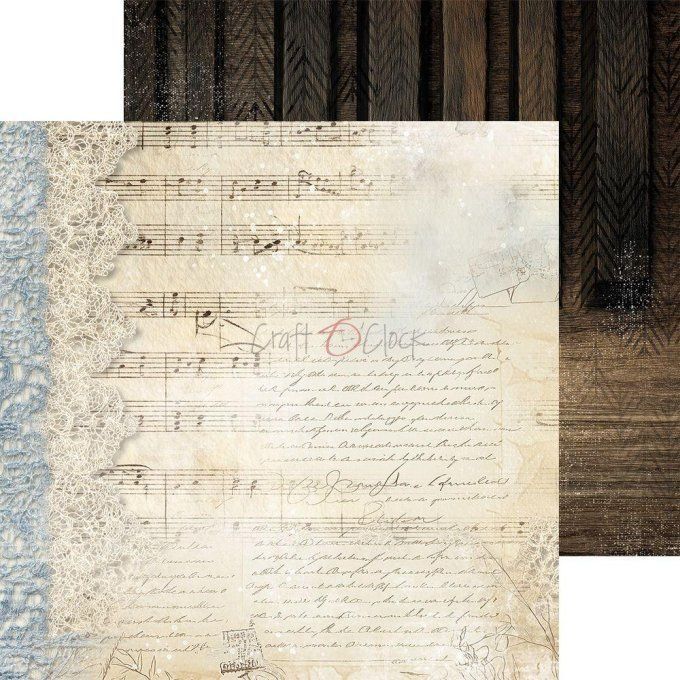 24 feuilles, 20x20cm, collection : Melody of my soul - Craft O Clock, 250g - Basic paper 