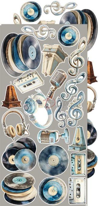 Ensemble de 18 feuilles, 15x30cm, collection : Melody of my soul, Craft O Clock, 250g