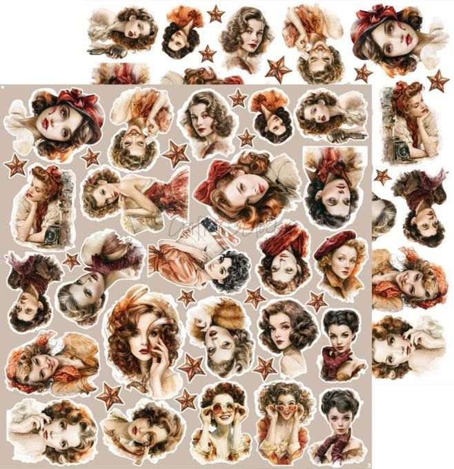 8 feuilles, 30x31cm, collection : Silver Screen Magic - Craft O Clock, 250g - Eléments à découper 