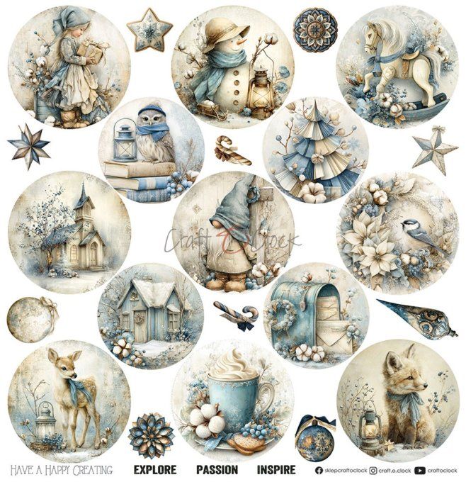 6 feuilles, 30x30cm, collection : Snow games - Craft O Clock, 250gsm