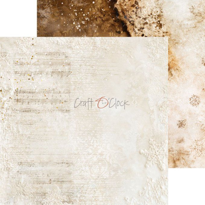 24 feuilles, 20x20cm, collection : Snow games - Craft O Clock, 250g