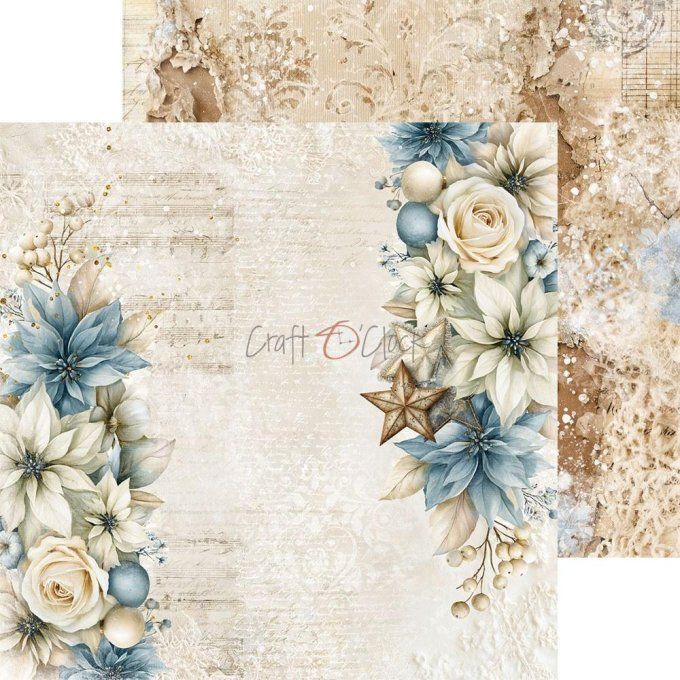 24 feuilles, 20x20cm, collection : Snow games - Craft O Clock, 250g - Mix