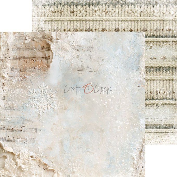 24 feuilles, 20x20cm, collection : Snow games - Craft O Clock, 250g - Mix
