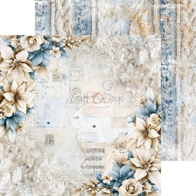 24 feuilles, 15x15cm, collection : Snow games - Craft O Clock, 250gsm 