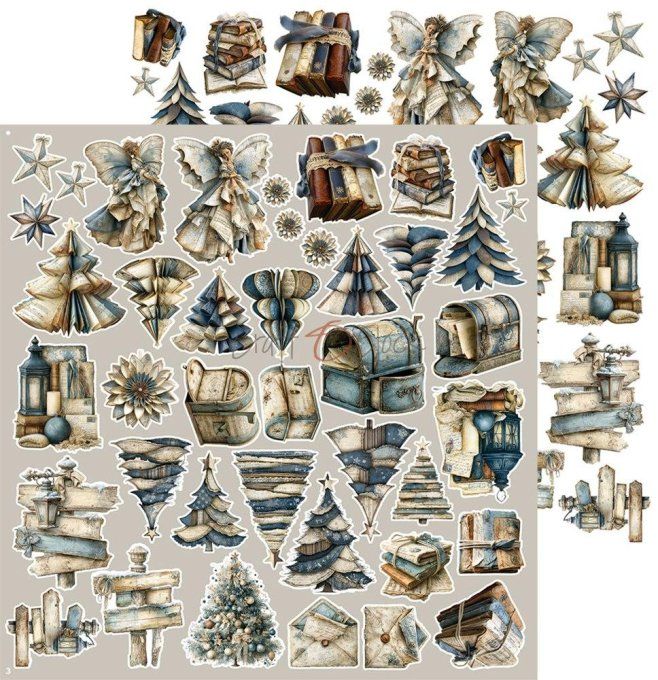 8 feuilles, 30x31cm, collection : Snow games - Craft O Clock, 250g - Eléments à découper