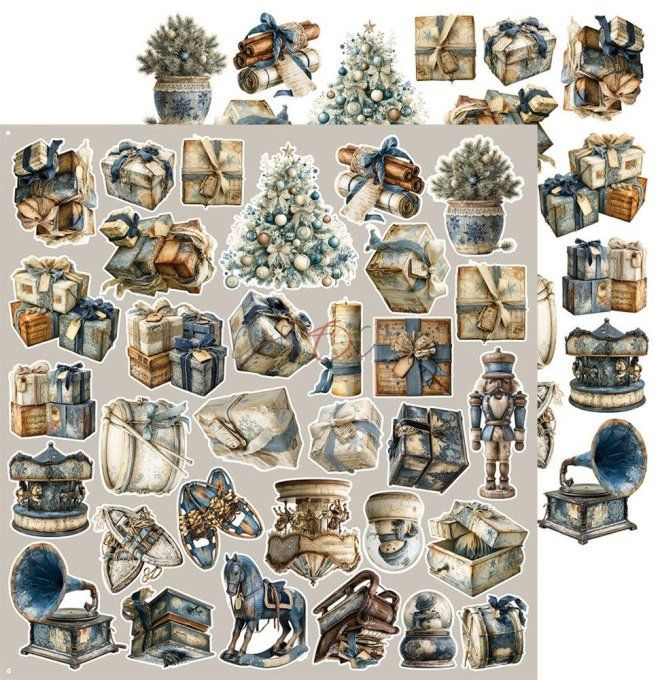 8 feuilles, 30x31cm, collection : Snow games - Craft O Clock, 250g - Eléments à découper