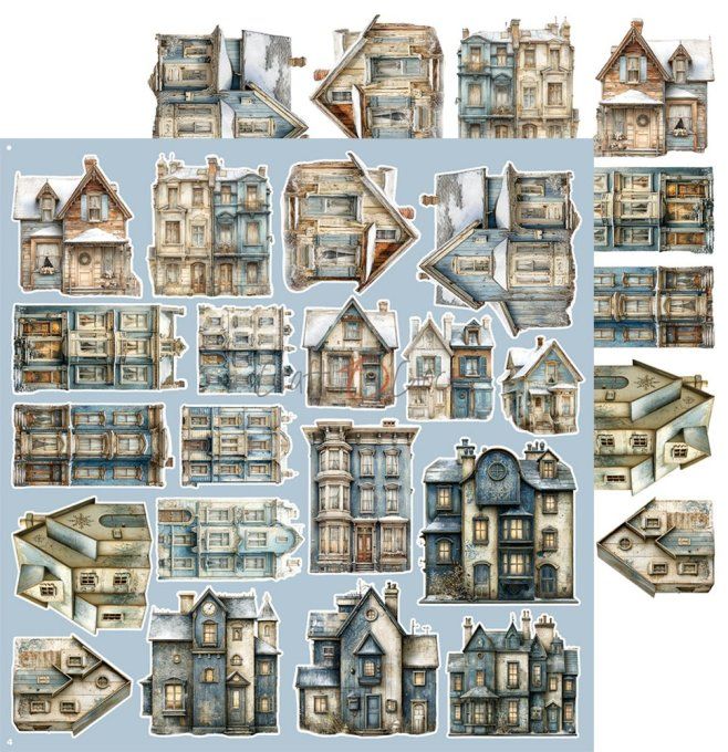 8 feuilles, 30x31cm, collection : Snow games - Craft O Clock, 250g - Eléments à découper