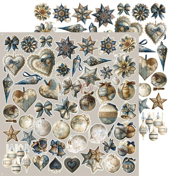 8 feuilles, 30x31cm, collection : Snow games - Craft O Clock, 250g - Eléments à découper -Mix
