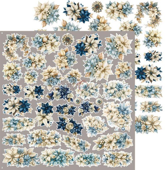 4 feuilles, 30x31cm, collection : Snow games - Craft O Clock, 250g - Flowers & More