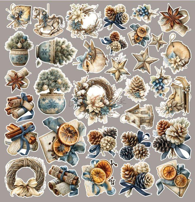 4 feuilles, 30x31cm, collection : Snow games - Craft O Clock, 250g - Flowers & More