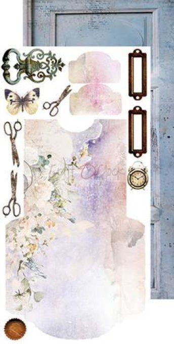 Ensemble de 12 feuilles, 15x30cm, collection : Lost in time - Craft O Clock - 250g