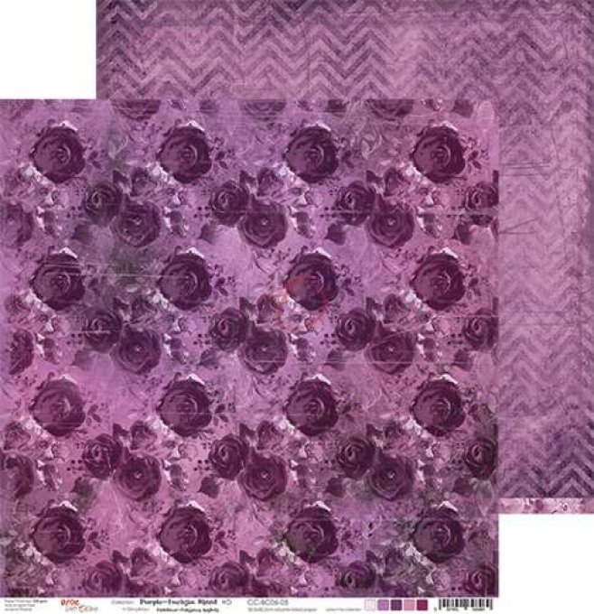 Ensemble de 6 feuilles, 30x30cm, collection : Purple-fuchsia mood - Craft O Clock