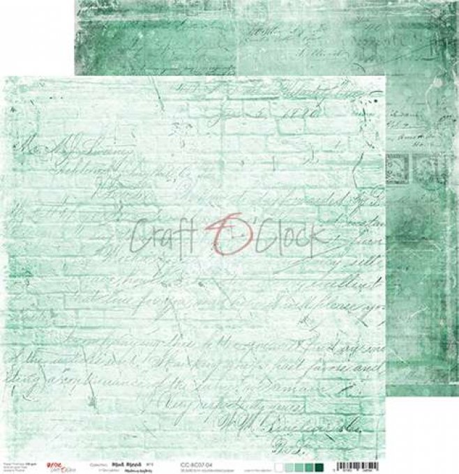 Ensemble de 6 feuilles, 30x30cm, collection : Mint mood - Craft O Clock