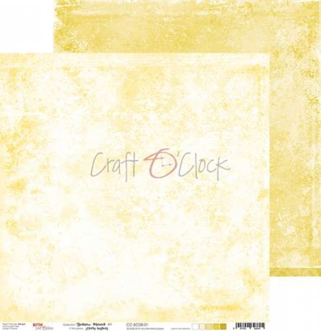 Ensemble de 6 feuilles, 30x30cm, collection : Yellow mood - Craft O Clock
