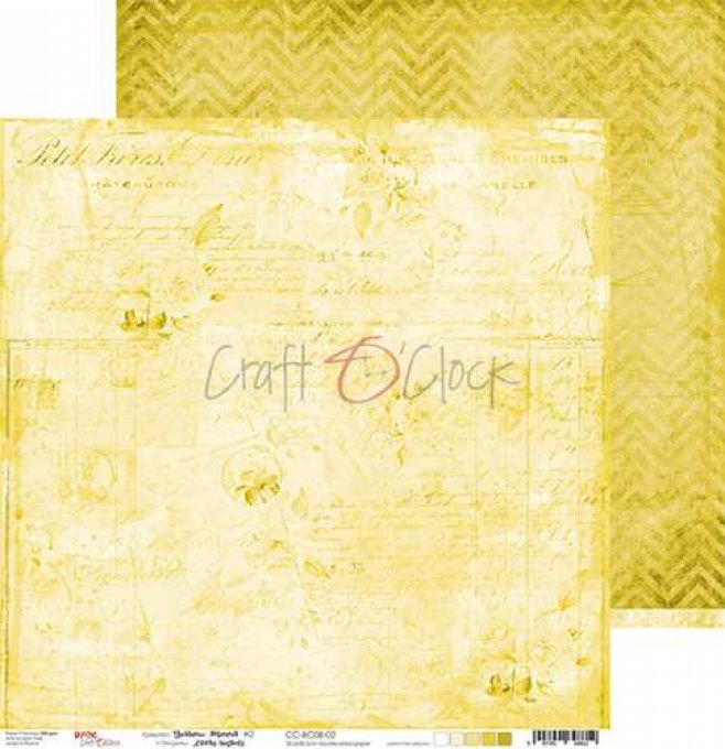 Ensemble de 6 feuilles, 30x30cm, collection : Yellow mood - Craft O Clock