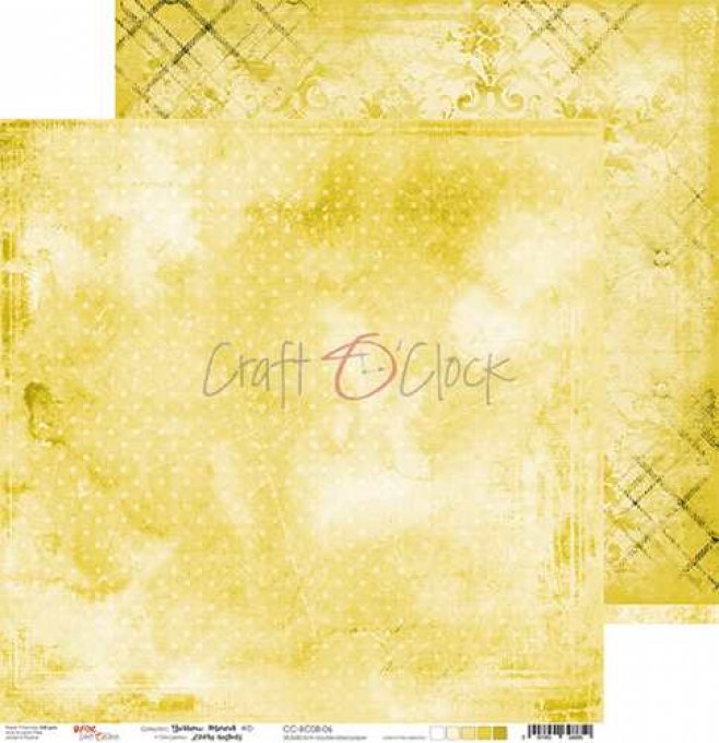 Ensemble de 6 feuilles, 30x30cm, collection : Yellow mood - Craft O Clock