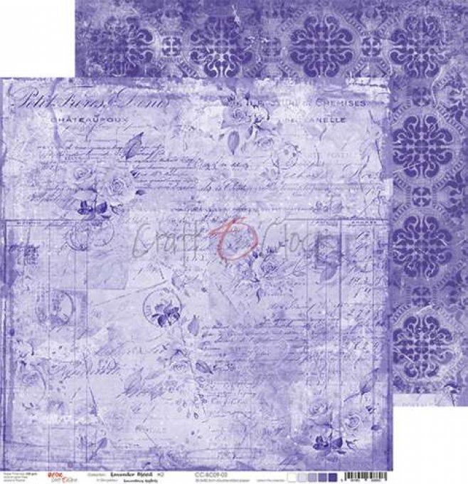 Ensemble de 6 feuilles, 30x30cm, collection : Lavender mood - Craft O Clock