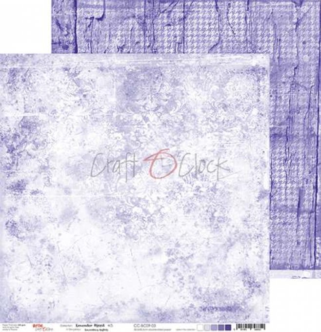 Ensemble de 6 feuilles, 30x30cm, collection : Lavender mood - Craft O Clock