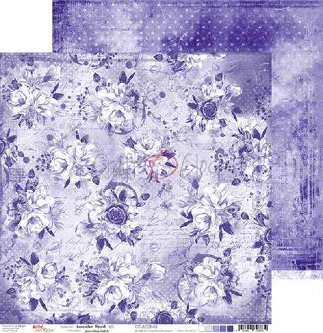 Ensemble de 6 feuilles, 30x30cm, collection : Lavender mood - Craft O Clock