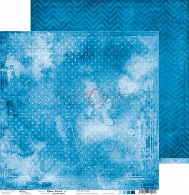 Ensemble de 6 feuilles, 30x30cm, Blue mood - Craft O Clock  - motif recto verso - 250g
