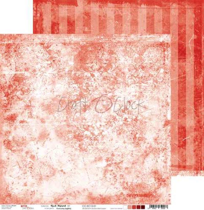 Ensemble de 6 feuilles, 30x30cm, red mood - Craft O Clock  - motif recto verso - 250g 