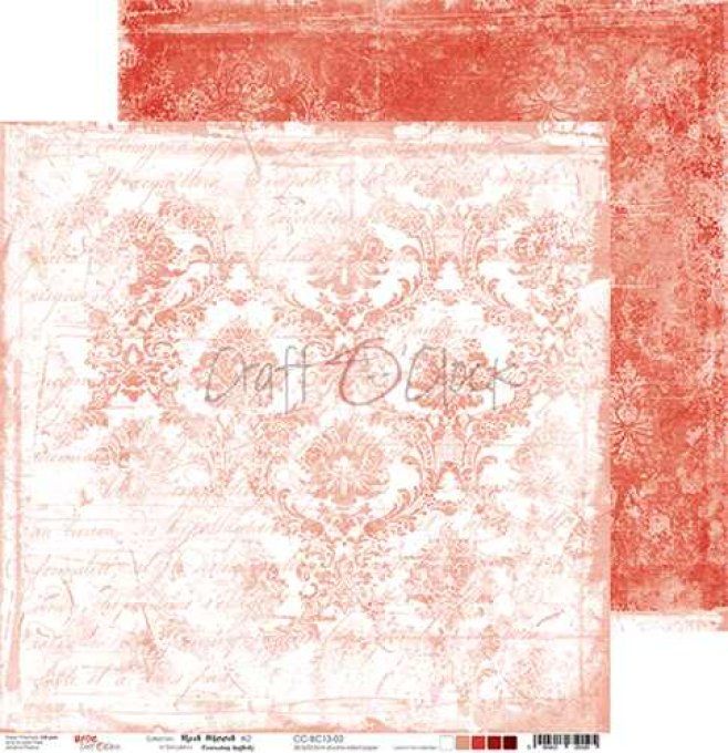 Ensemble de 6 feuilles, 30x30cm, red mood - Craft O Clock  - motif recto verso - 250g 