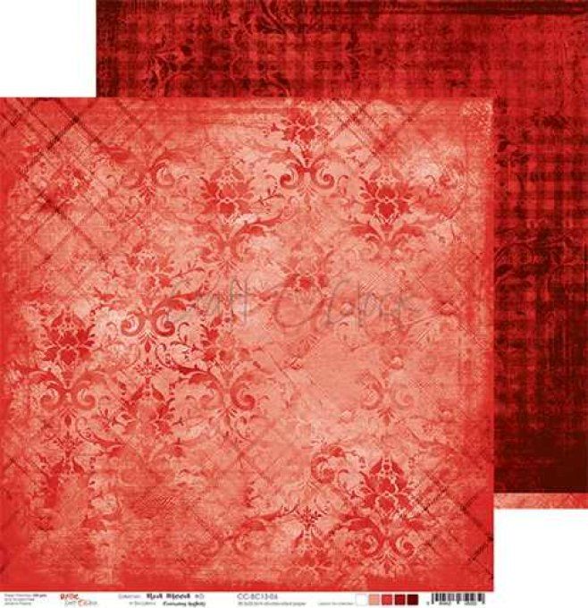 Ensemble de 6 feuilles, 30x30cm, red mood - Craft O Clock  - motif recto verso - 250g 