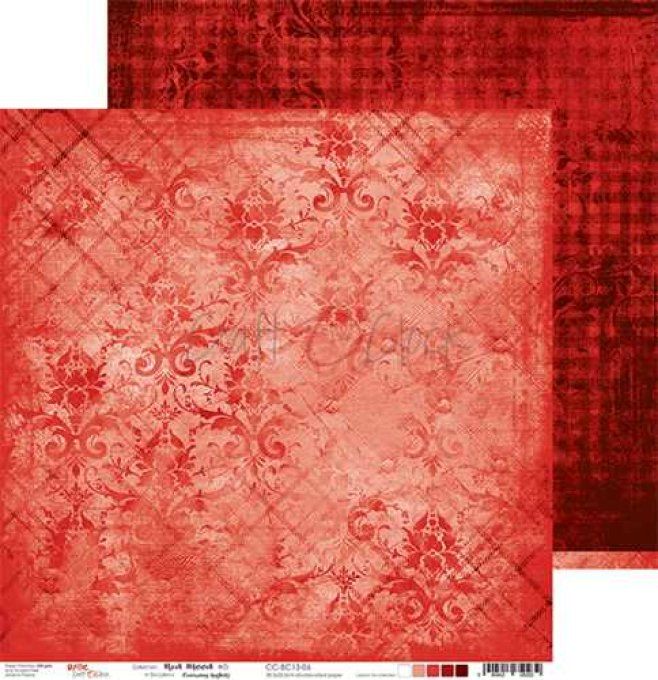 Ensemble de 6 feuilles, 30x30cm, red mood - Craft O Clock  - motif recto verso - 250g 