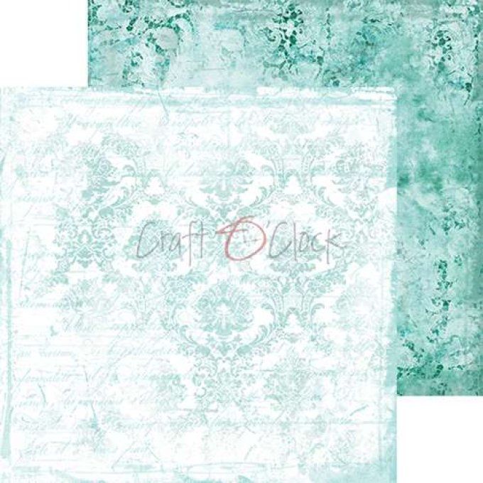 Ensemble de 24 feuilles, 15x15cm, turquoise mood - Craft O Clock  - motif recto verso - 250g 
