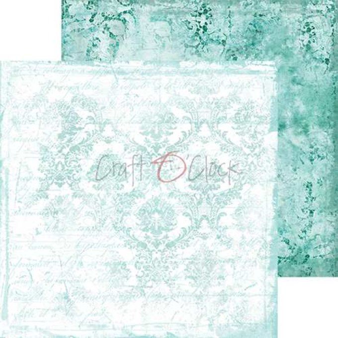 Ensemble de 18 feuilles, 20x20cm, turquoise mood - Craft O Clock  - motif recto verso - 190g