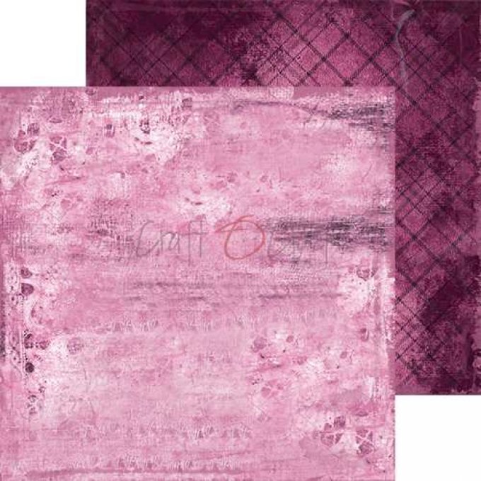 Ensemble de 24 feuilles, 20x20cm, collection : Purple-fuchsia mood - Craft O Clock 