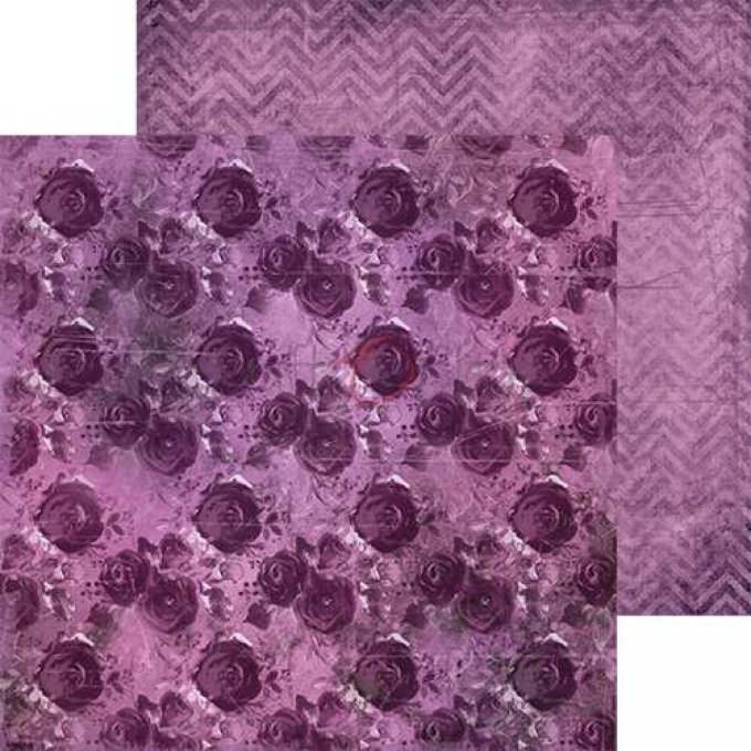Ensemble de 24 feuilles, 20x20cm, collection : Purple-fuchsia mood - Craft O Clock 