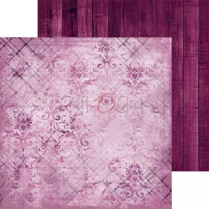 Ensemble de 24 feuilles, 20x20cm, collection : Purple-fuchsia mood - Craft O Clock 