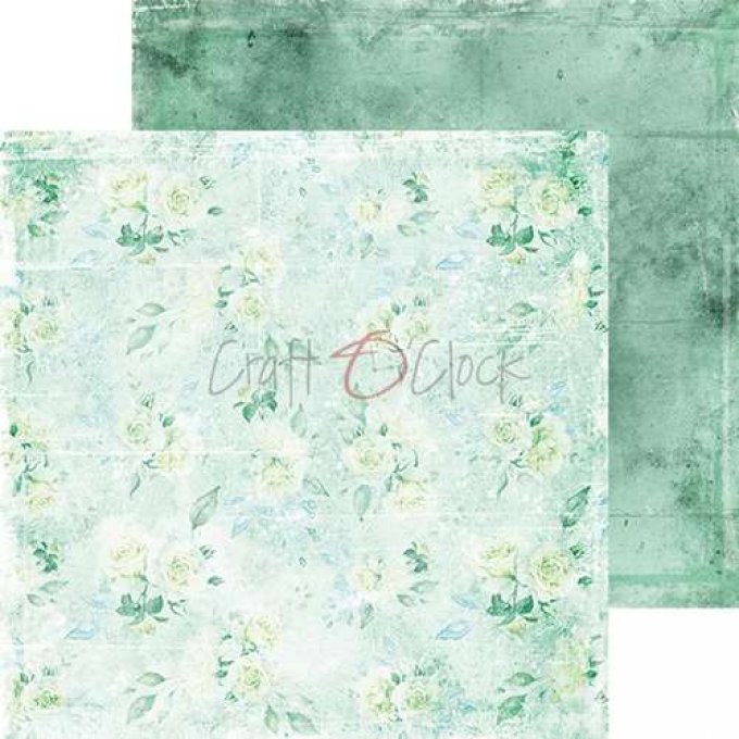 Ensemble de 24 feuilles, 20x20cm, collection : MINT mood - Craft O Clock 