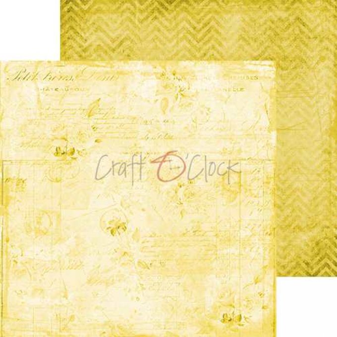 Ensemble de 24 feuilles, 20x20cm, collection : Yellow mood - Craft O Clock