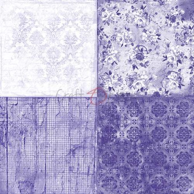 Ensemble de 24 feuilles, 20x20cm, collection : Lavender mood - Craft O Clock