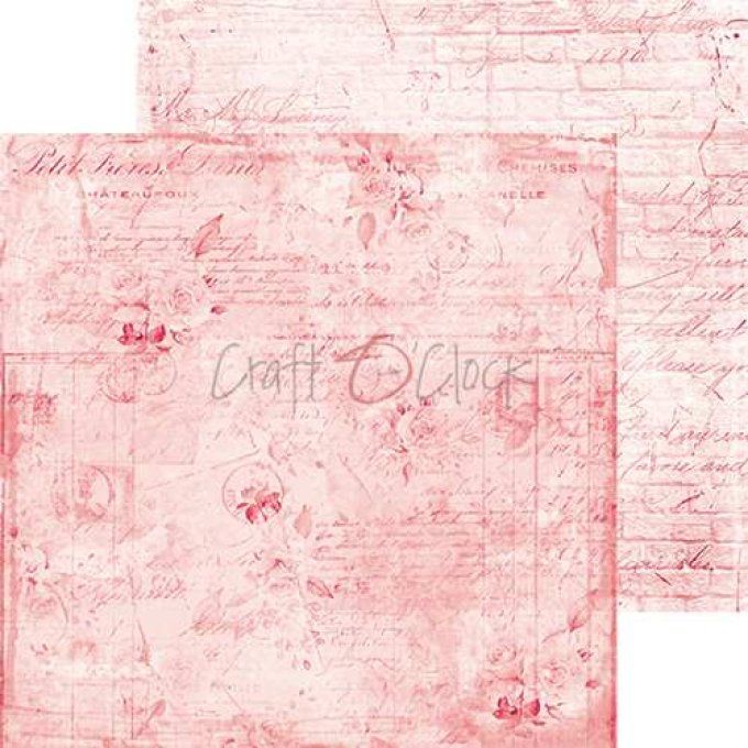 Ensemble de 24 feuilles, 20x20cm, collection : Pink mood - Craft O Clock