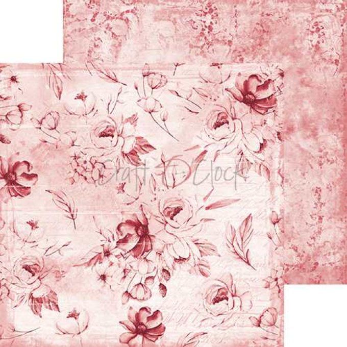 Ensemble de 24 feuilles, 20x20cm, collection : Pink mood - Craft O Clock