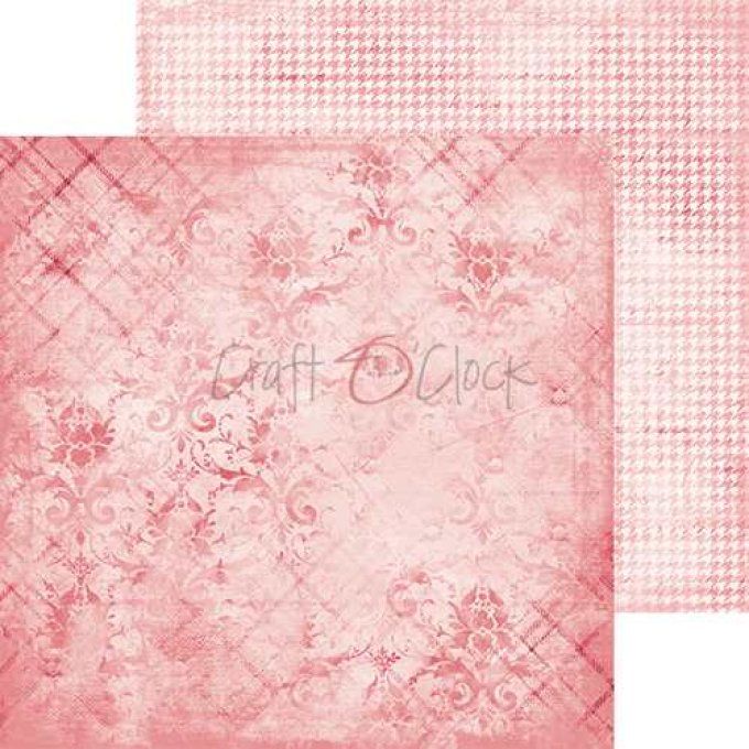 Ensemble de 24 feuilles, 20x20cm, collection : Pink mood - Craft O Clock