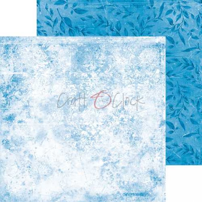 Ensemble de 24 feuilles, 20x20cm, Blue mood - Craft O Clock  - motif recto verso - 190g