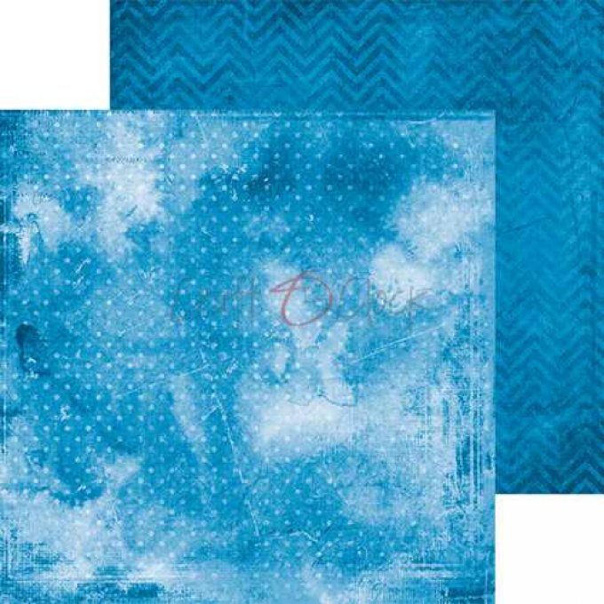 Ensemble de 24 feuilles, 20x20cm, Blue mood - Craft O Clock  - motif recto verso - 190g