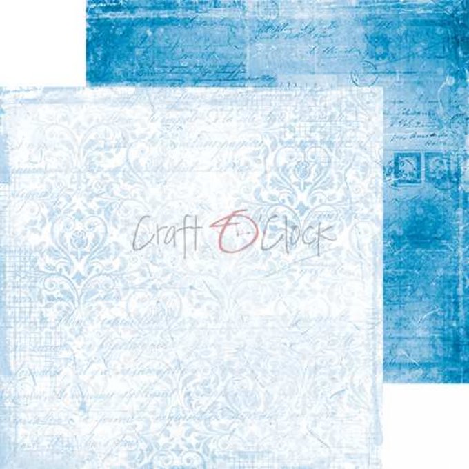 Ensemble de 24 feuilles, 20x20cm, Blue mood - Craft O Clock  - motif recto verso - 190g