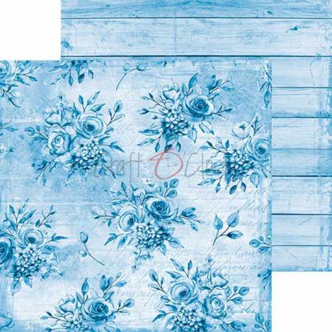 Ensemble de 24 feuilles, 20x20cm, Blue mood - Craft O Clock  - motif recto verso - 190g