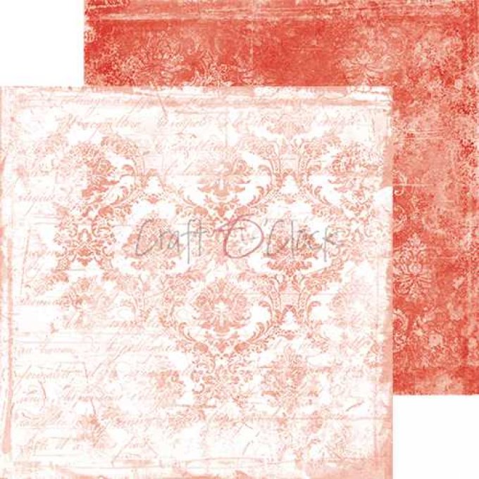 Ensemble de 24 feuilles, 20x20cm, Red mood - Craft O Clock  - motif recto verso - 190g