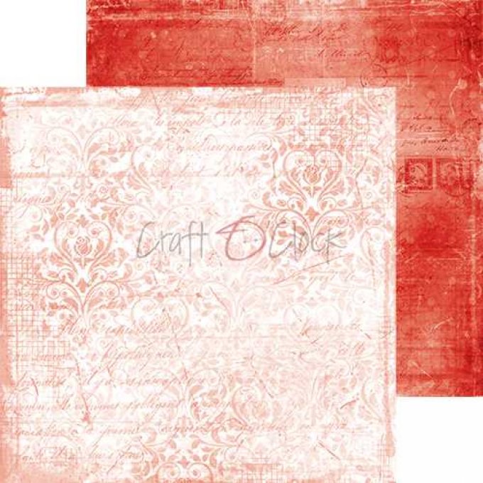 Ensemble de 24 feuilles, 20x20cm, Red mood - Craft O Clock  - motif recto verso - 190g